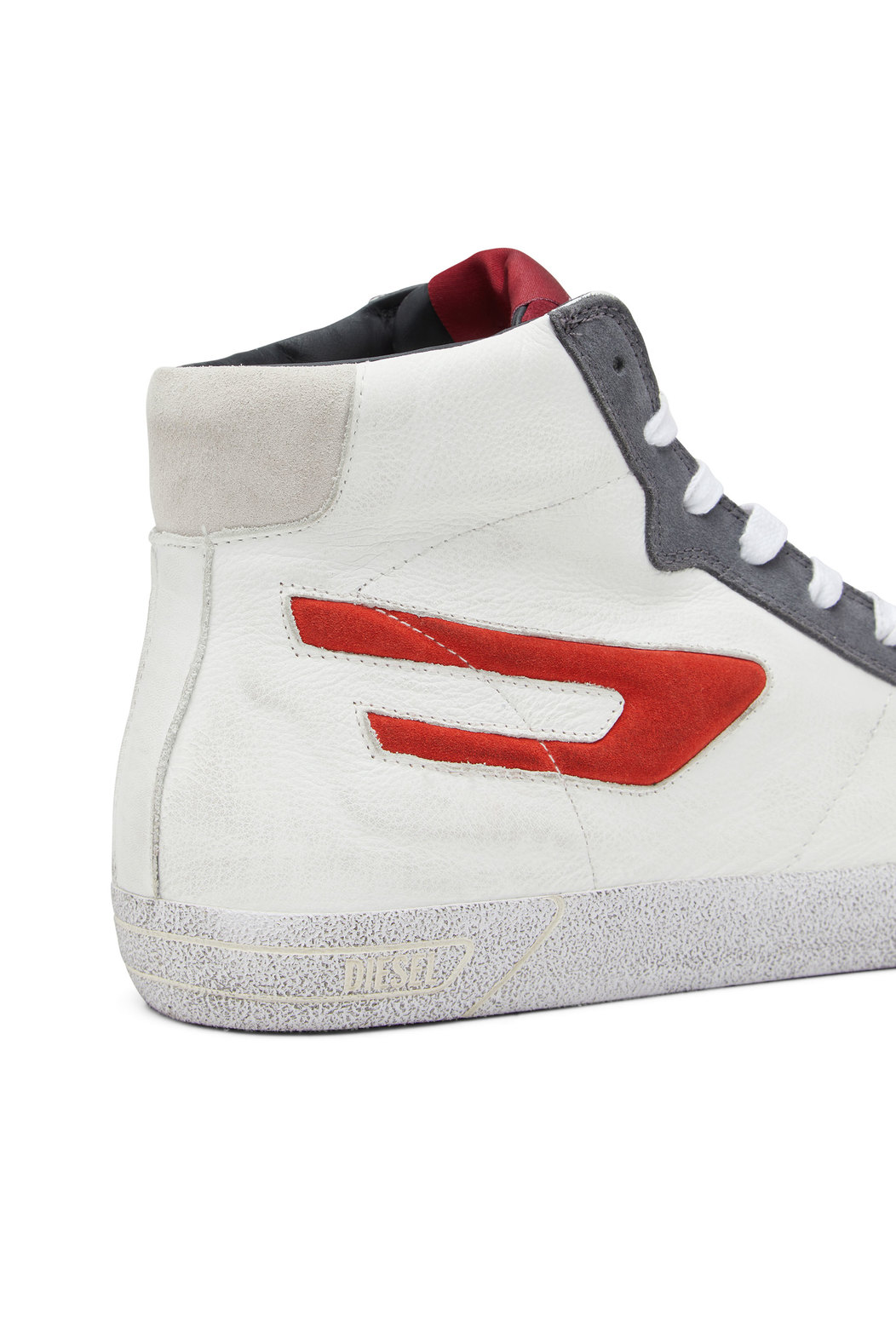 Distressed high-top sneakers with D logo