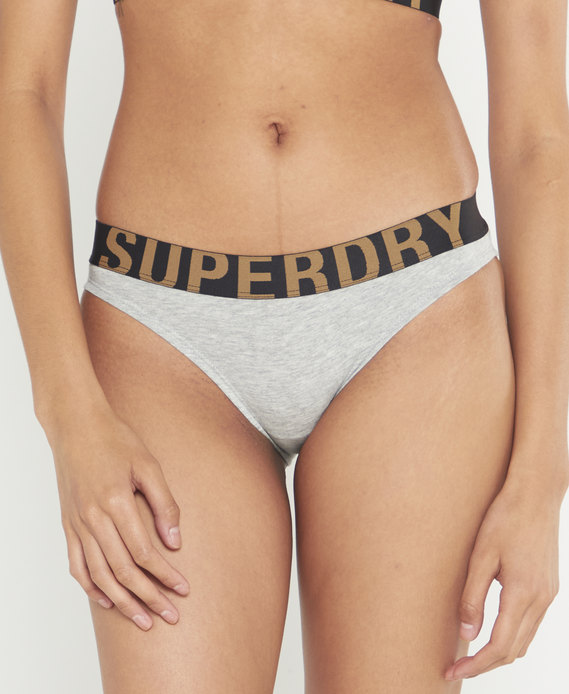 Superdry Organic Cotton Large Logo Bikini Briefs - Women's Womens Underwear