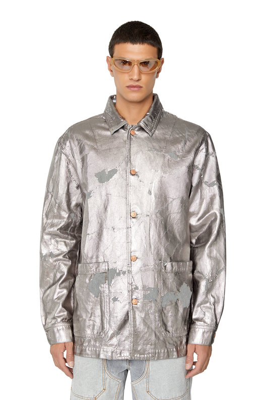 Workwear jacket with metallic peel-off