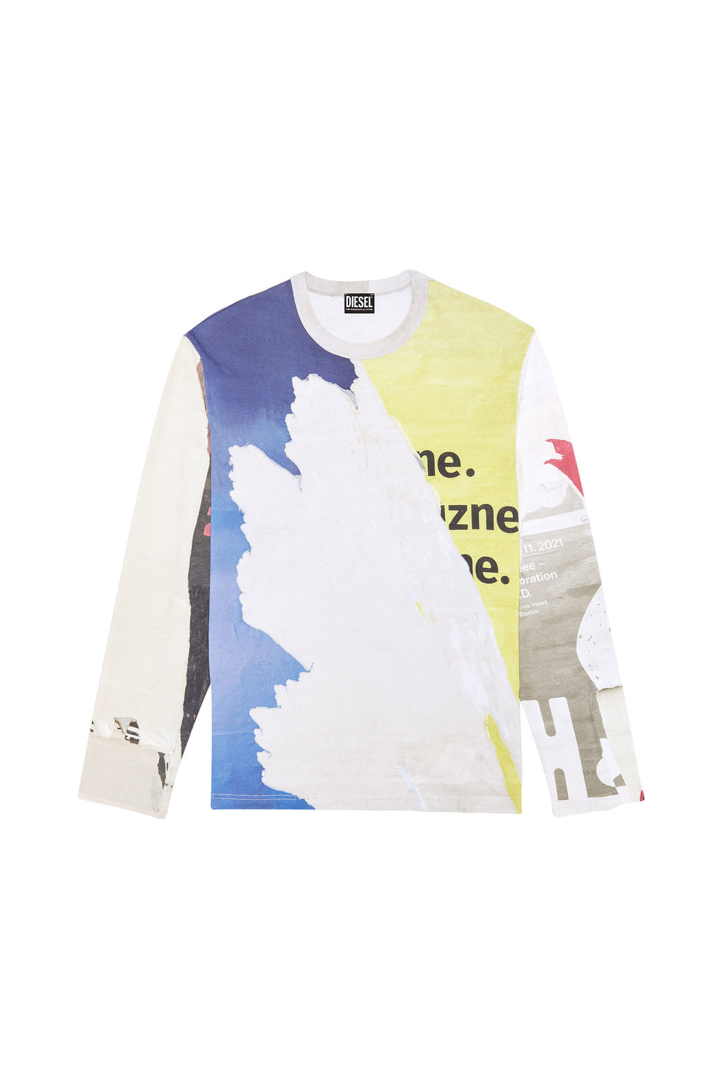 Long-sleeve T-shirt with peel-off effect | Diesel