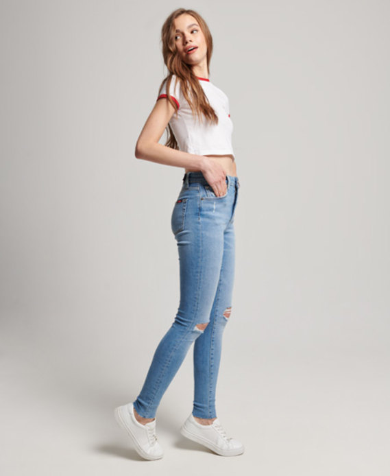 Organic Cotton High Rise Skinny Denim Jeans | Superdry