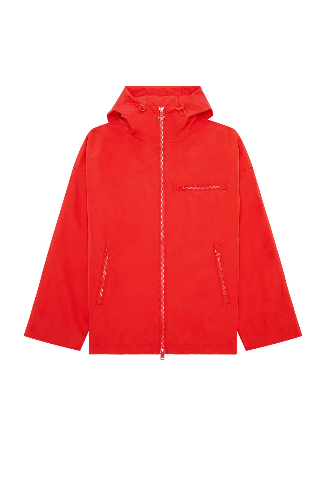 Hooded jacket with piped logo