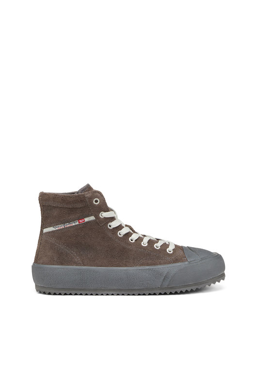 High-top sneakers in treated suede