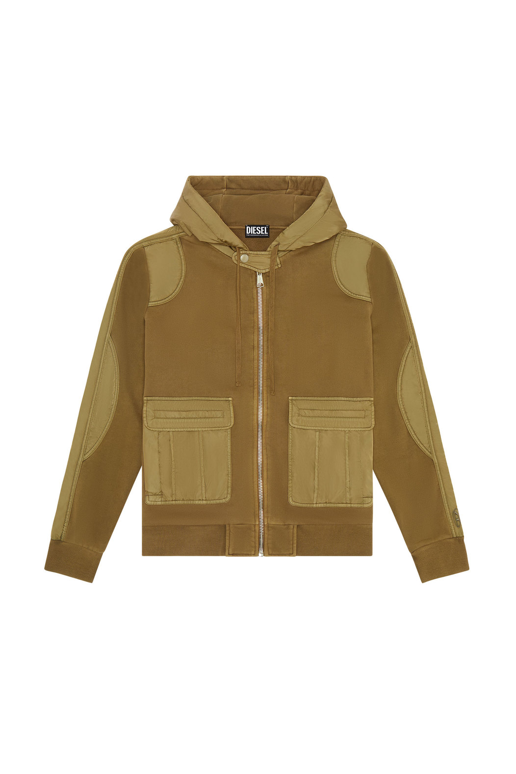 Sweat jacket with nylon accents
