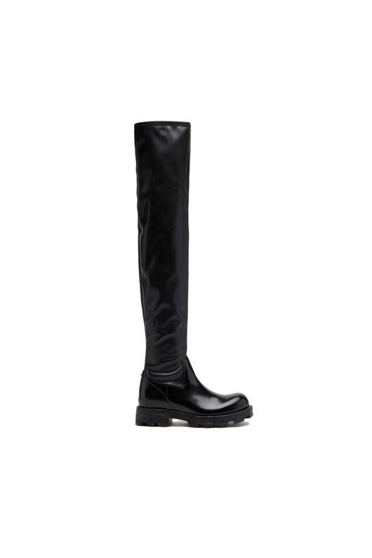 Over-the-knee boots in glossy leather