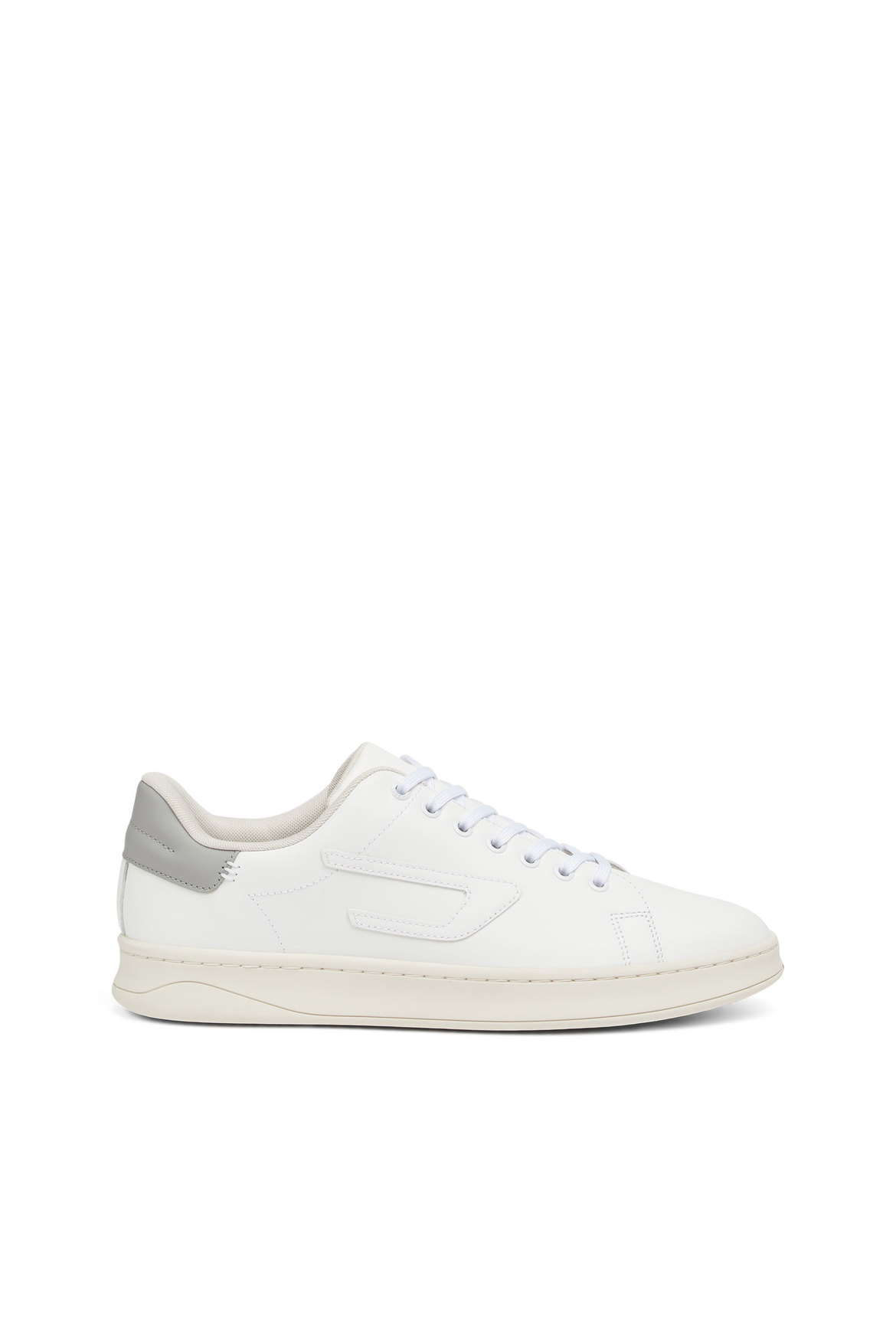 Low-top leather sneakers with D patch | Diesel