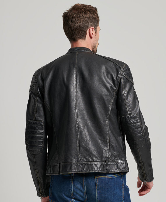 Heritage Leather Moto Racer Jacket | Superdry