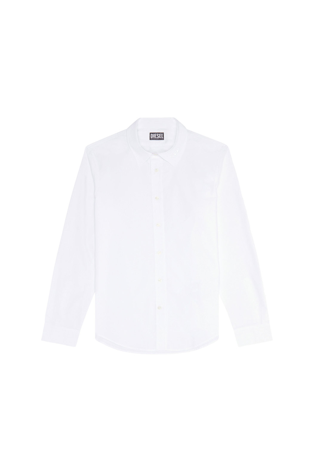 Cotton shirt with tonal logo embroidery