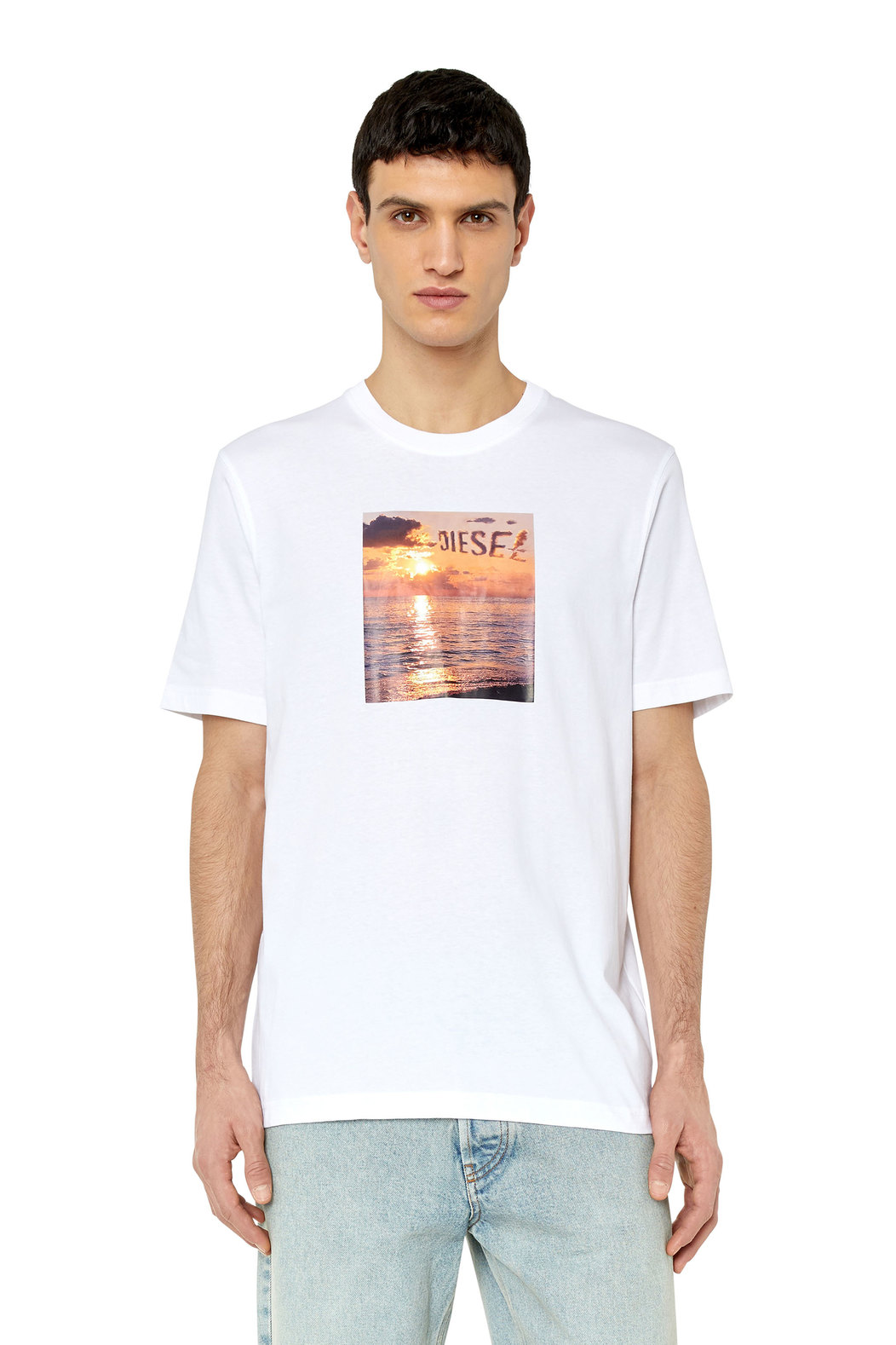 T-shirt with Diesel sunset print