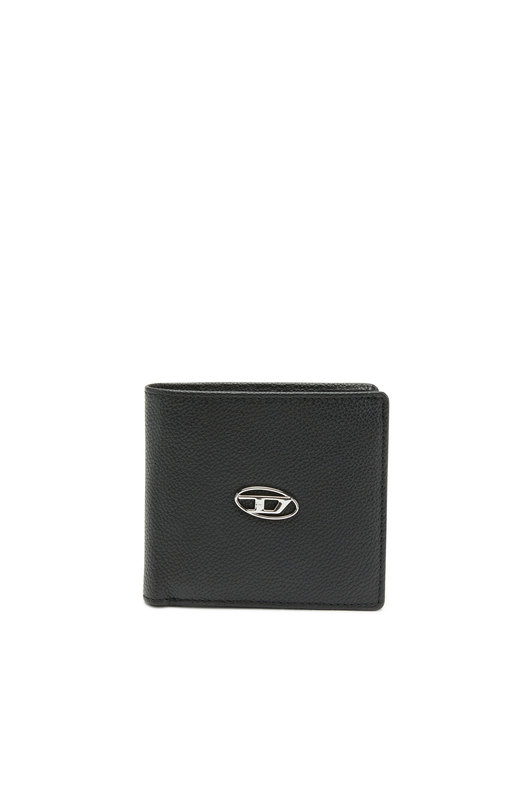 Bi-fold wallet in grainy leather