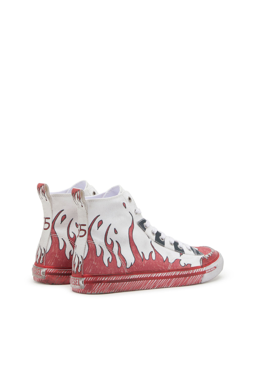 High-top sneakers with flame print