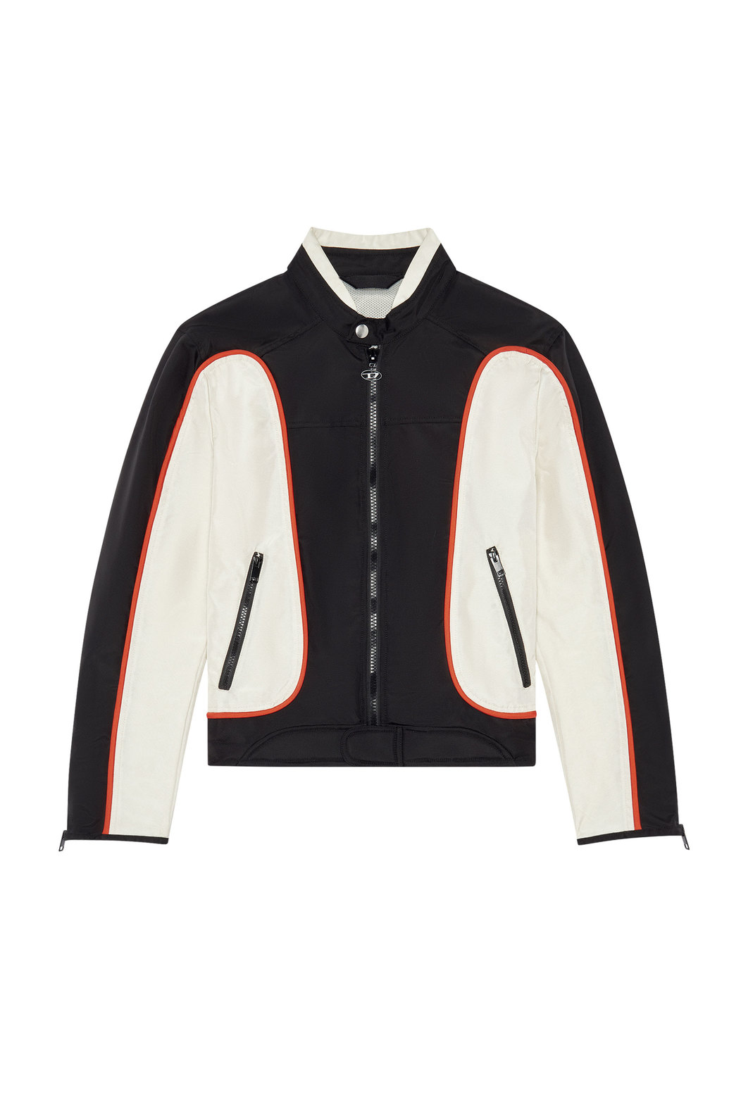 Biker jacket in colour-block nylon