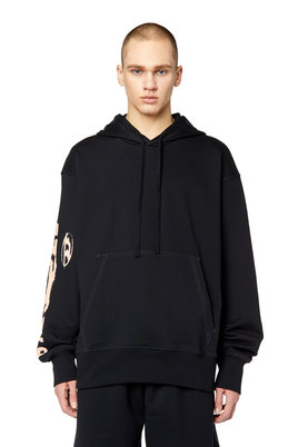 Hoodie with blurry logo prints | Diesel