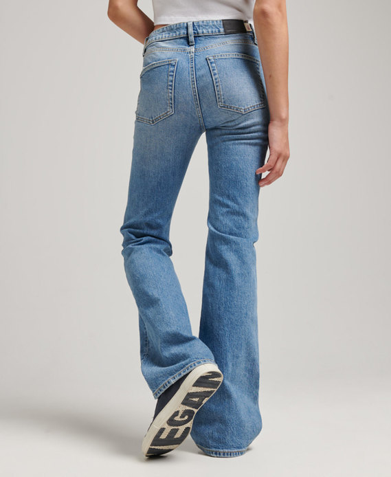 Organic Cotton Mid Rise Slim Flare Jeans | Superdry