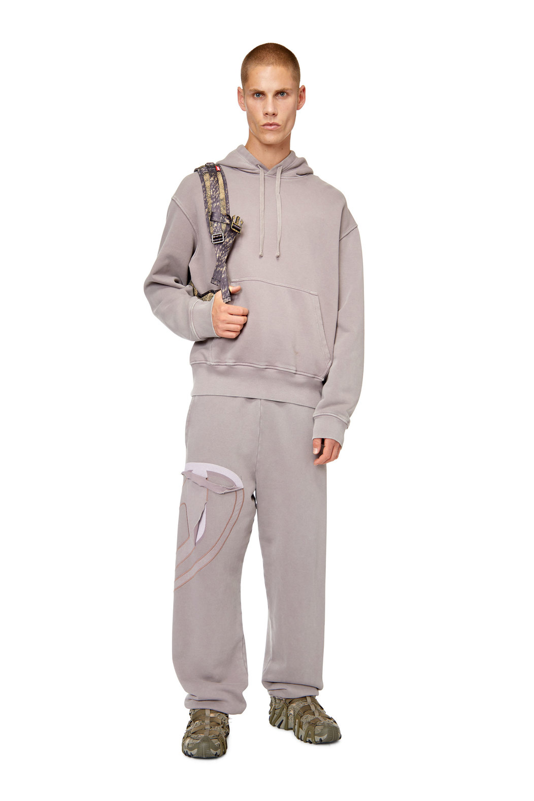 Track pants with peel-off maxi oval logo