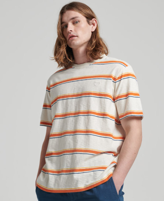 Organic Cotton Vintage Textured Stripe T-Shirt | Superdry