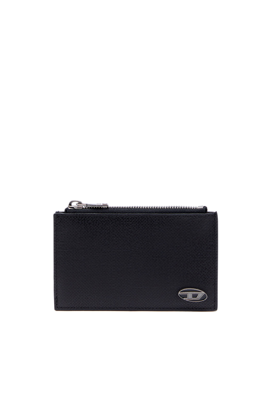 Slim card holder in textured leather
