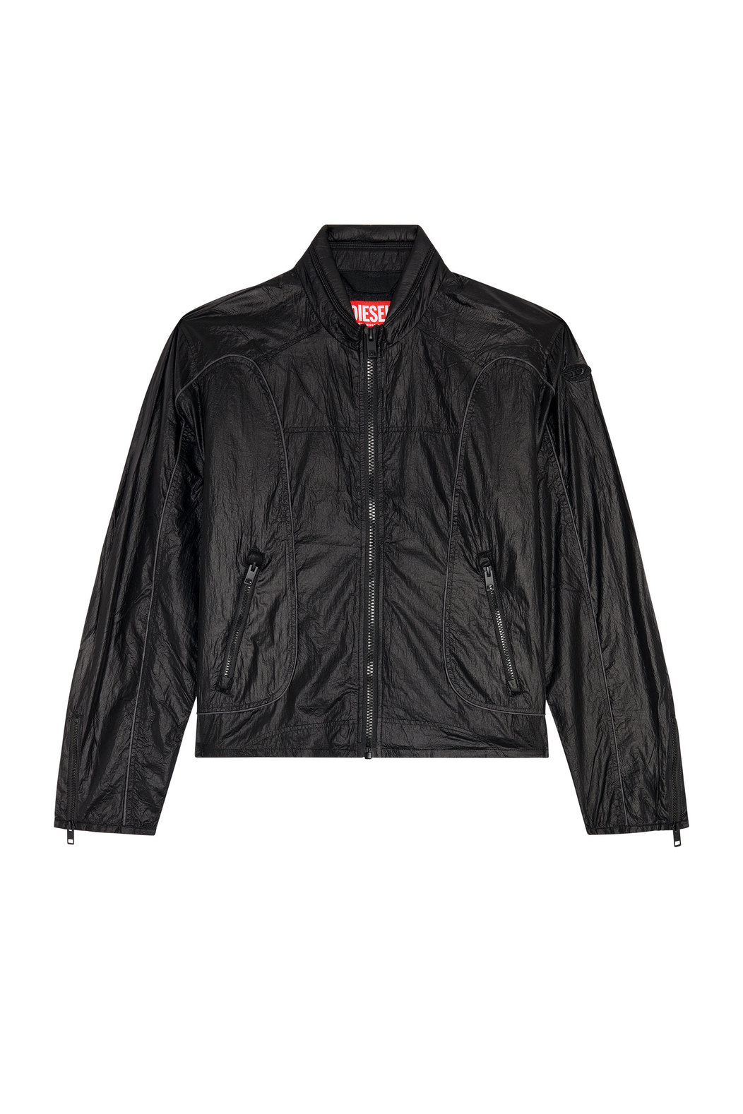 Nylon jacket with contrast detailing