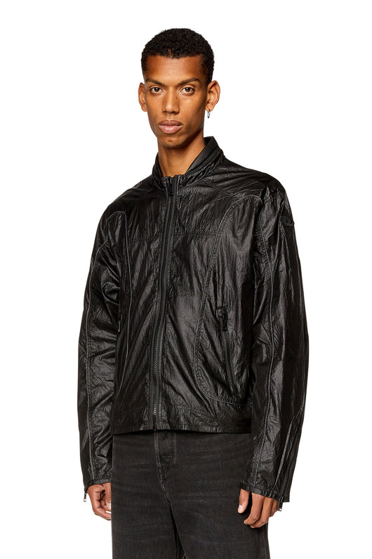 Nylon jacket with contrast detailing