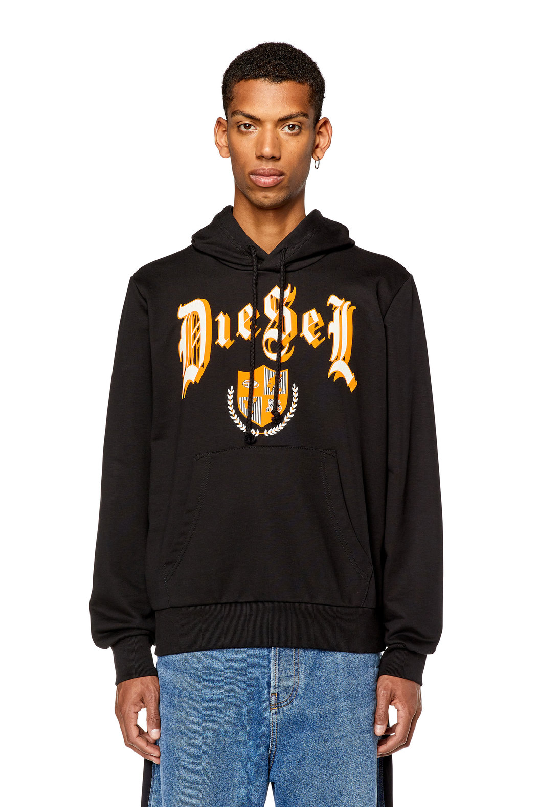 Hoodie with crest logo print