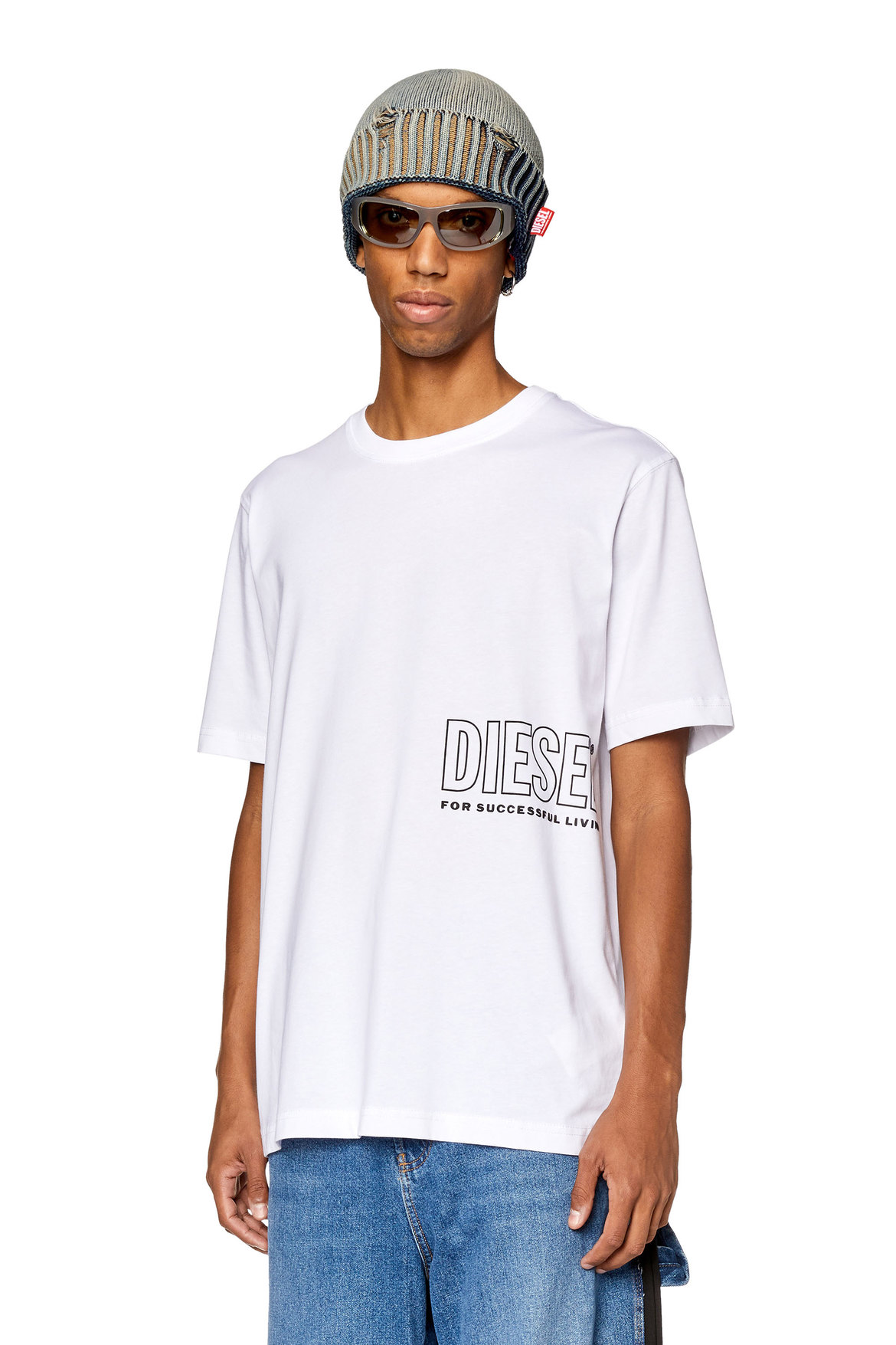 T-shirt with outline logo print | Diesel