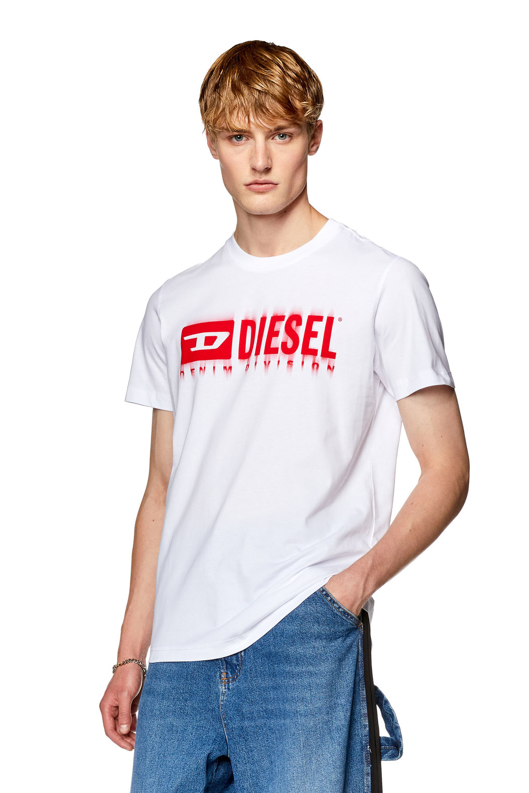 T-shirt with smudged logo print