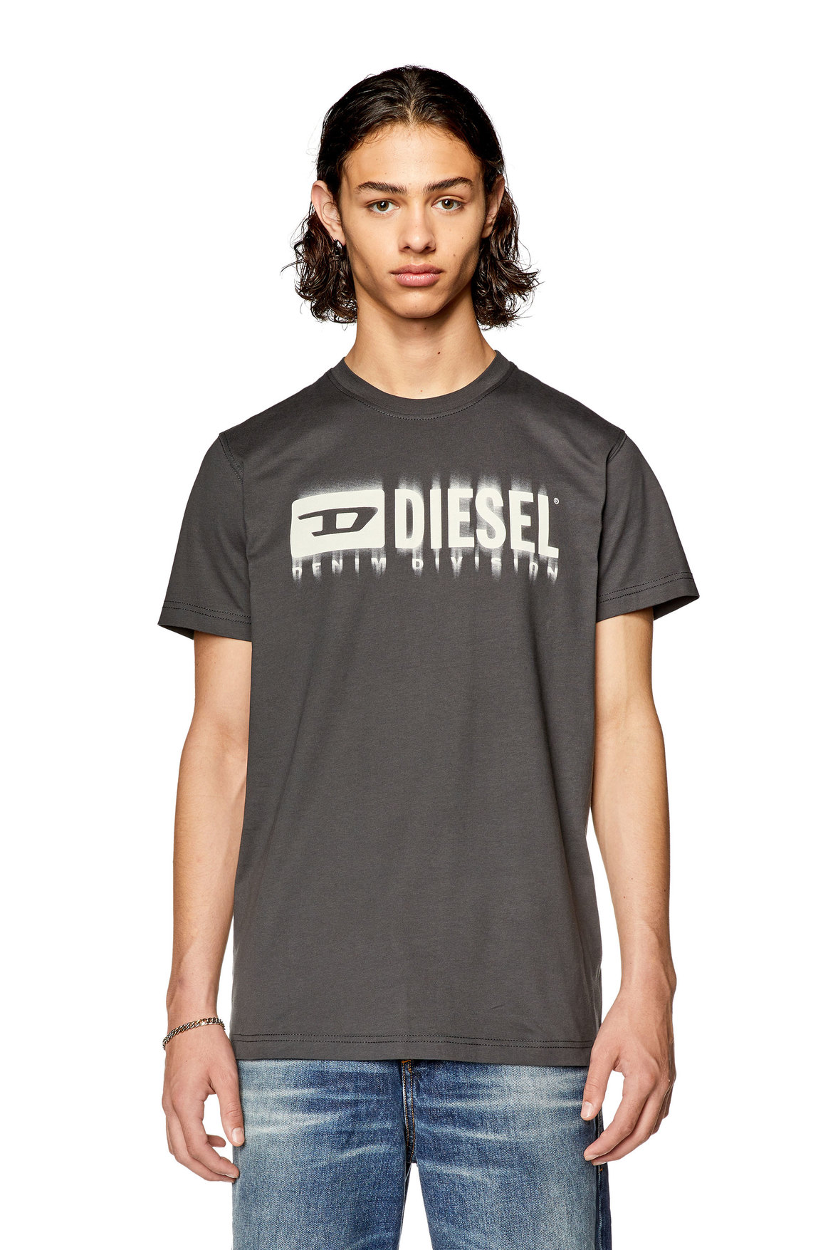 T-shirt with smudged logo print | Diesel