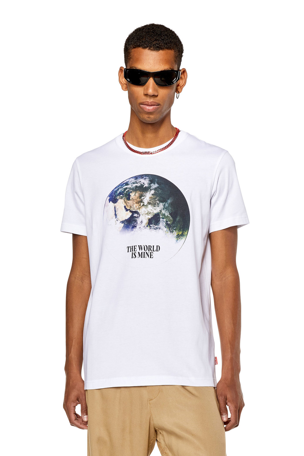 T-shirt with digital globe print | Diesel