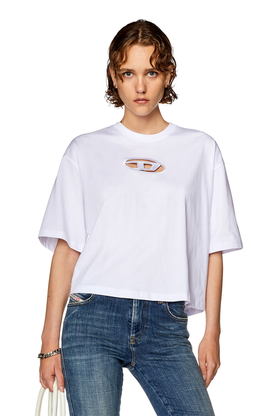 Boxy T-shirt with embroidered D