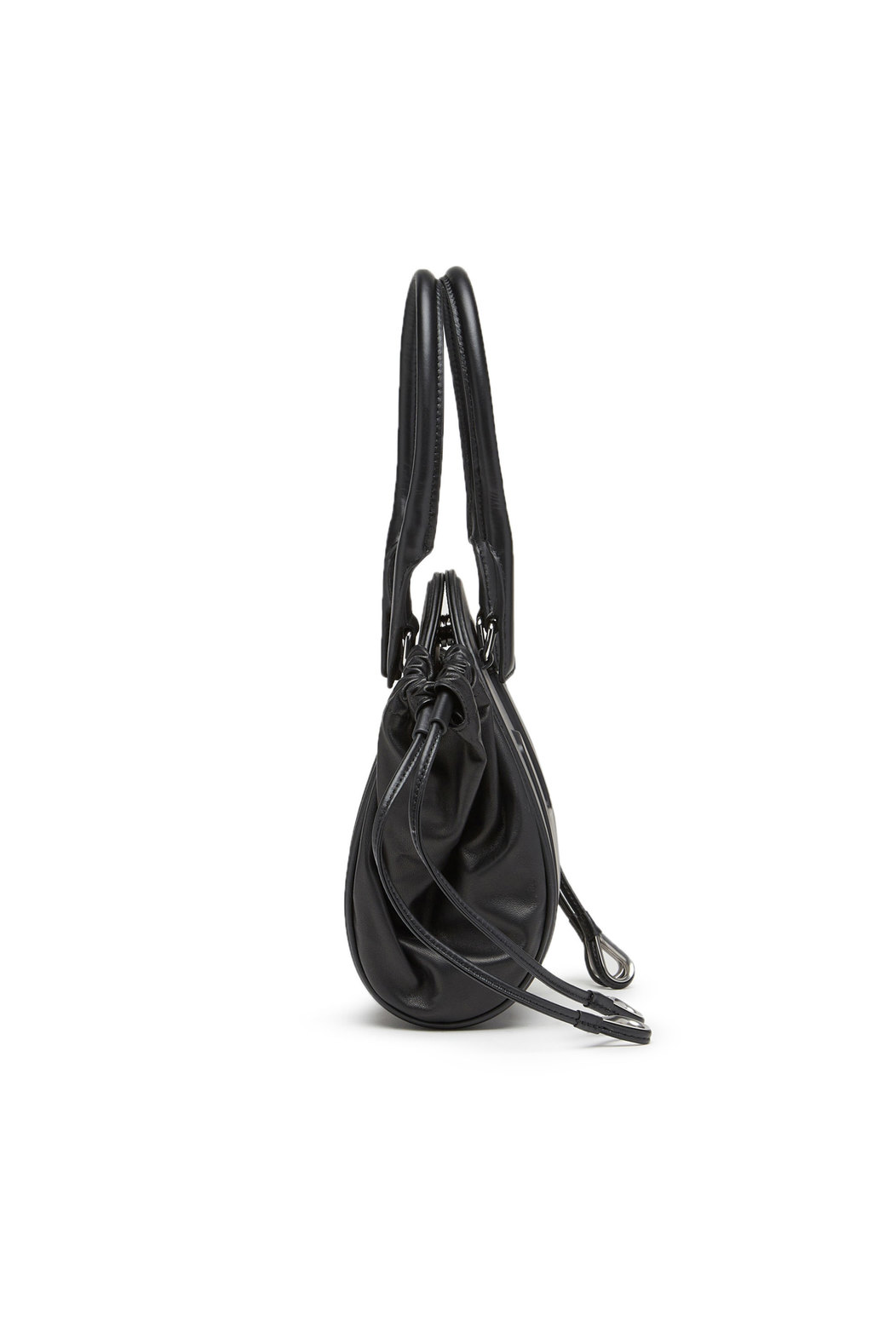 Fold XS - Oval logo handbag in nappa leather