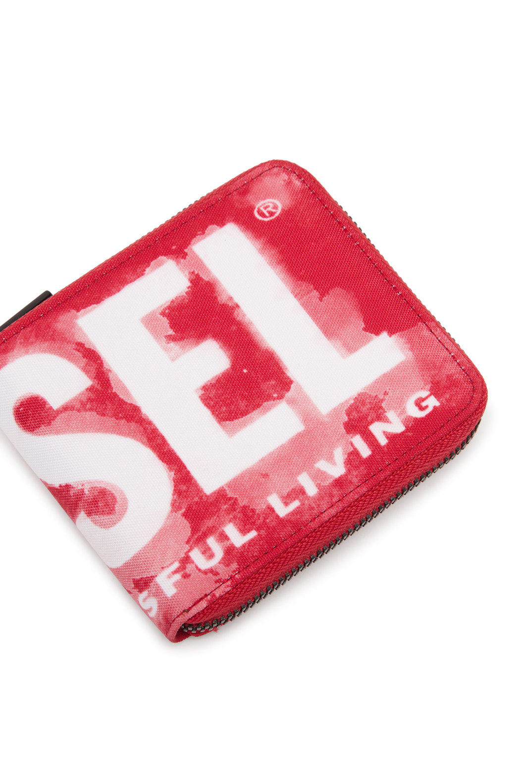 Zip wallet in logo-print fabric