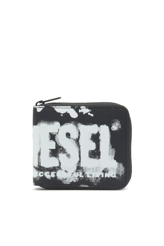 Zip wallet in logo-print fabric