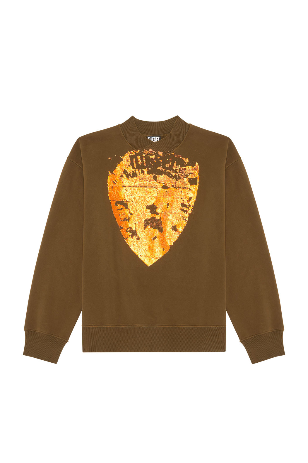 Sweatshirt with cracked foil print