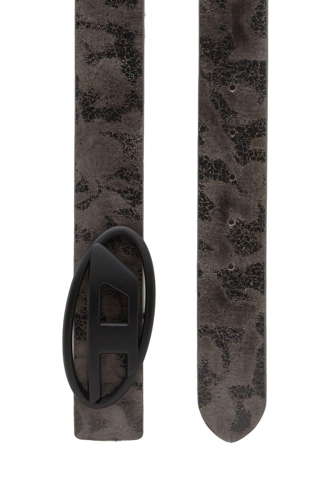 Reversible leather belt with D buckle