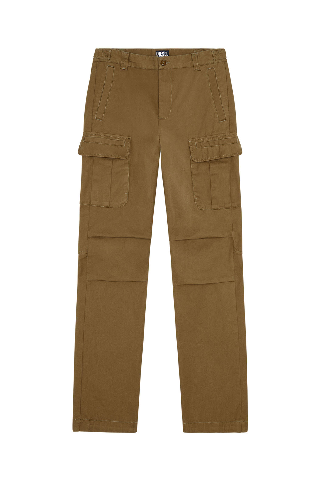 Cargo pants in rinse-wash cotton twill