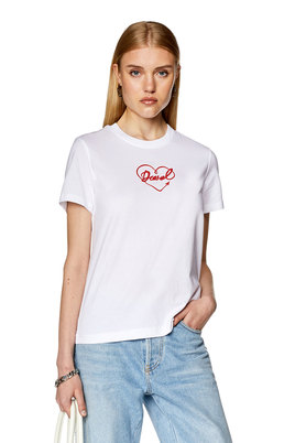 T-shirt with puffy Diesel heart print | Diesel