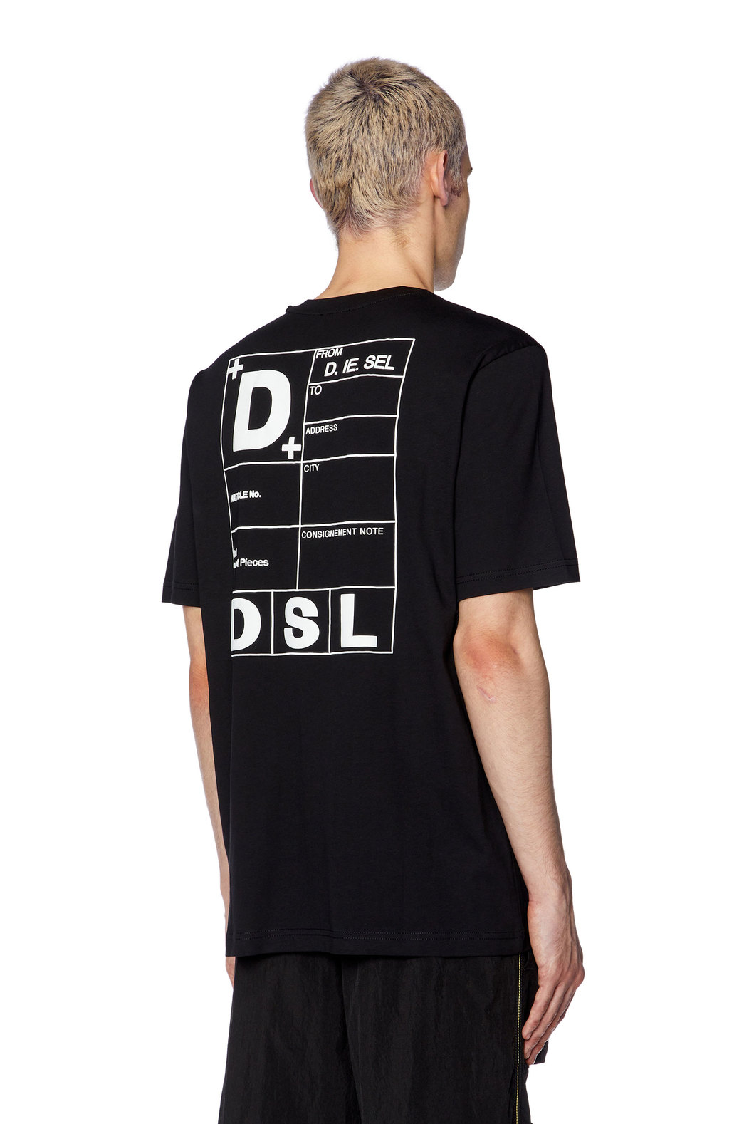 T-shirt with DSL shipping slip print