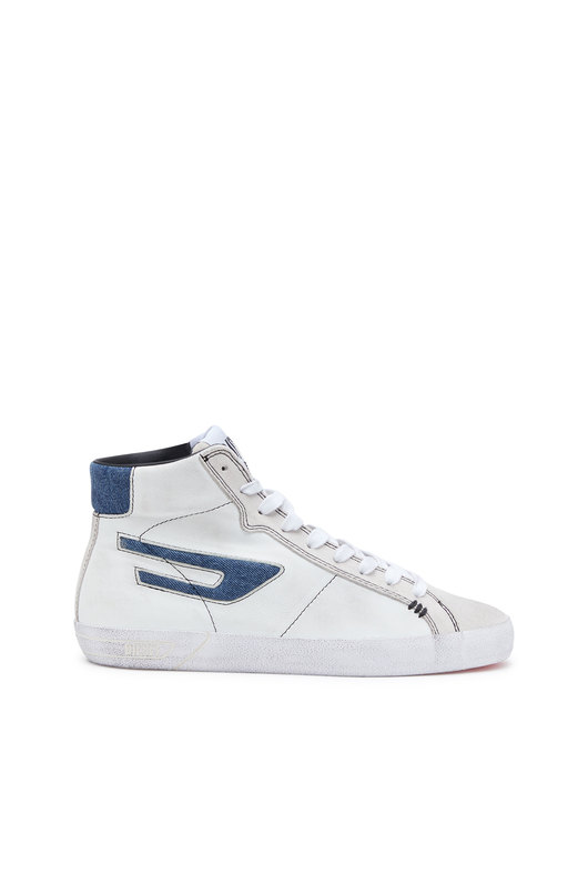 S-Leroji Mid - High-top sneakers with denim accents