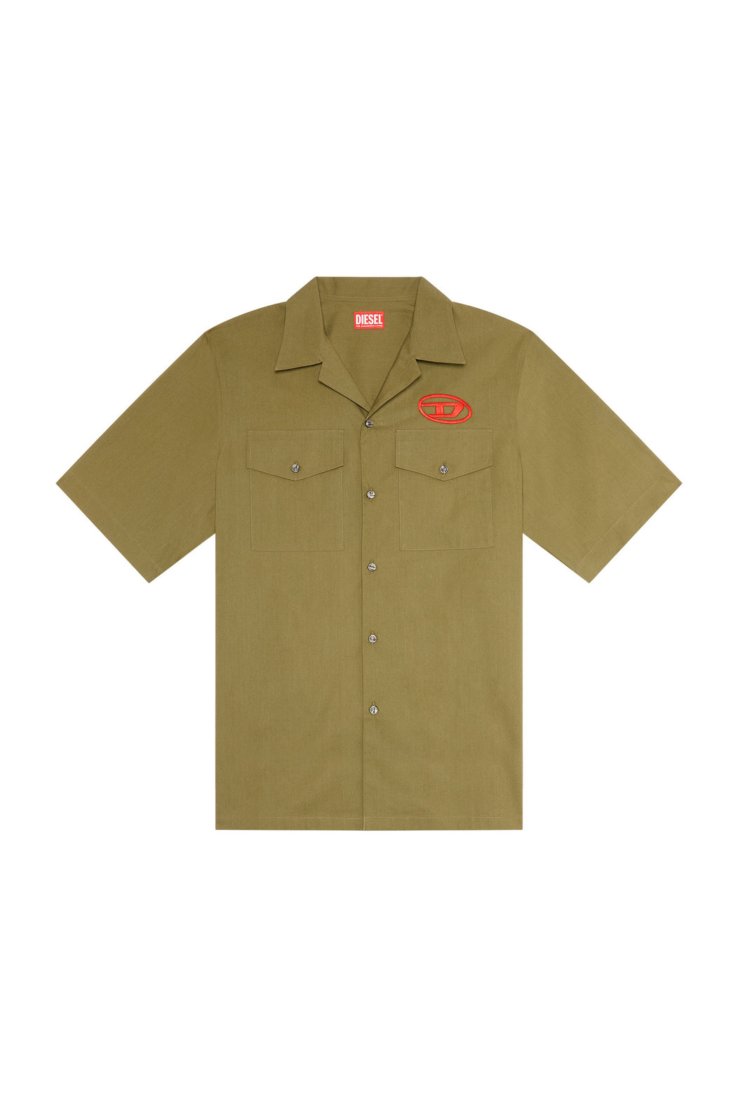 Bowling shirt with embroidered logo