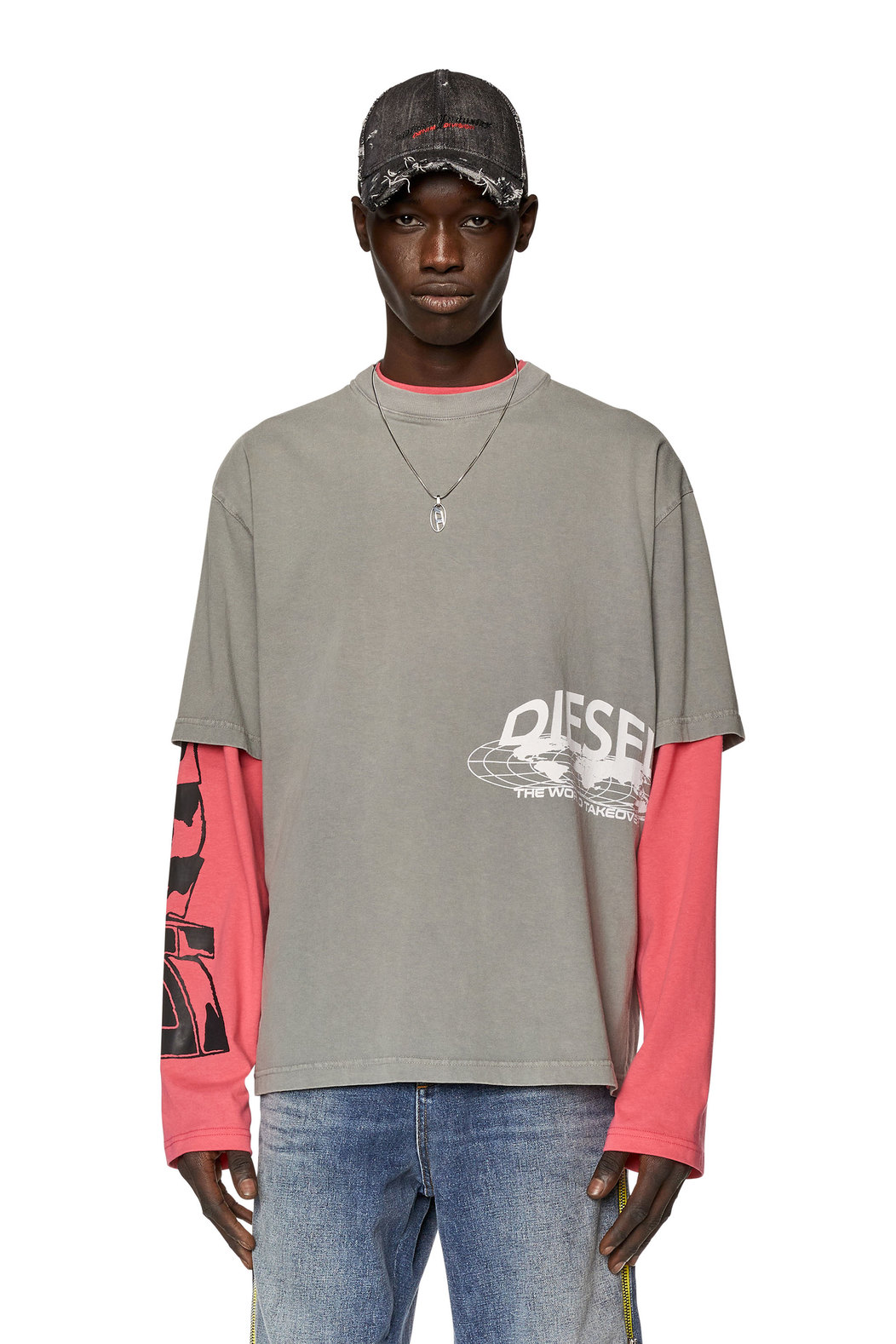 T-shirt with Diesel world prints