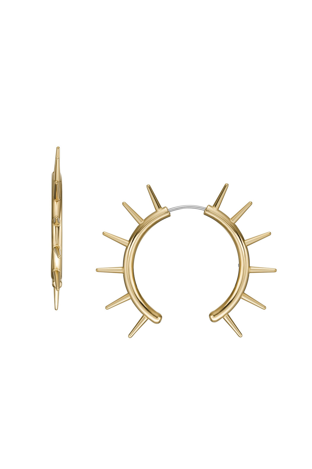 Gold-Tone Stainless Steel Front to Back Earrings