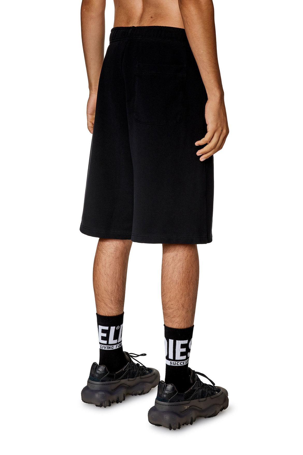 Sweat shorts with injection molded logo | Diesel