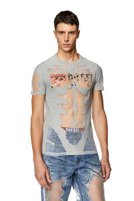 Burnout T-shirt with sheer panels | Diesel