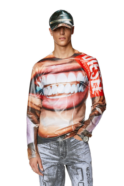 Long-sleeve T-shirt with smile print