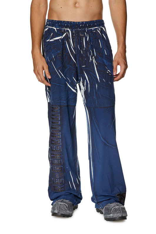 Track pants with shadowy overprint