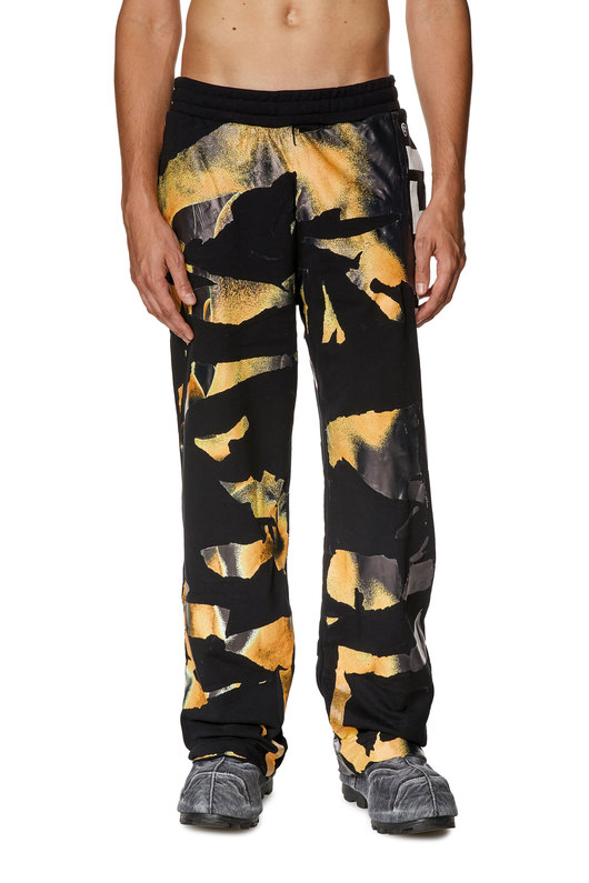 Logo track pants with contrast overlays