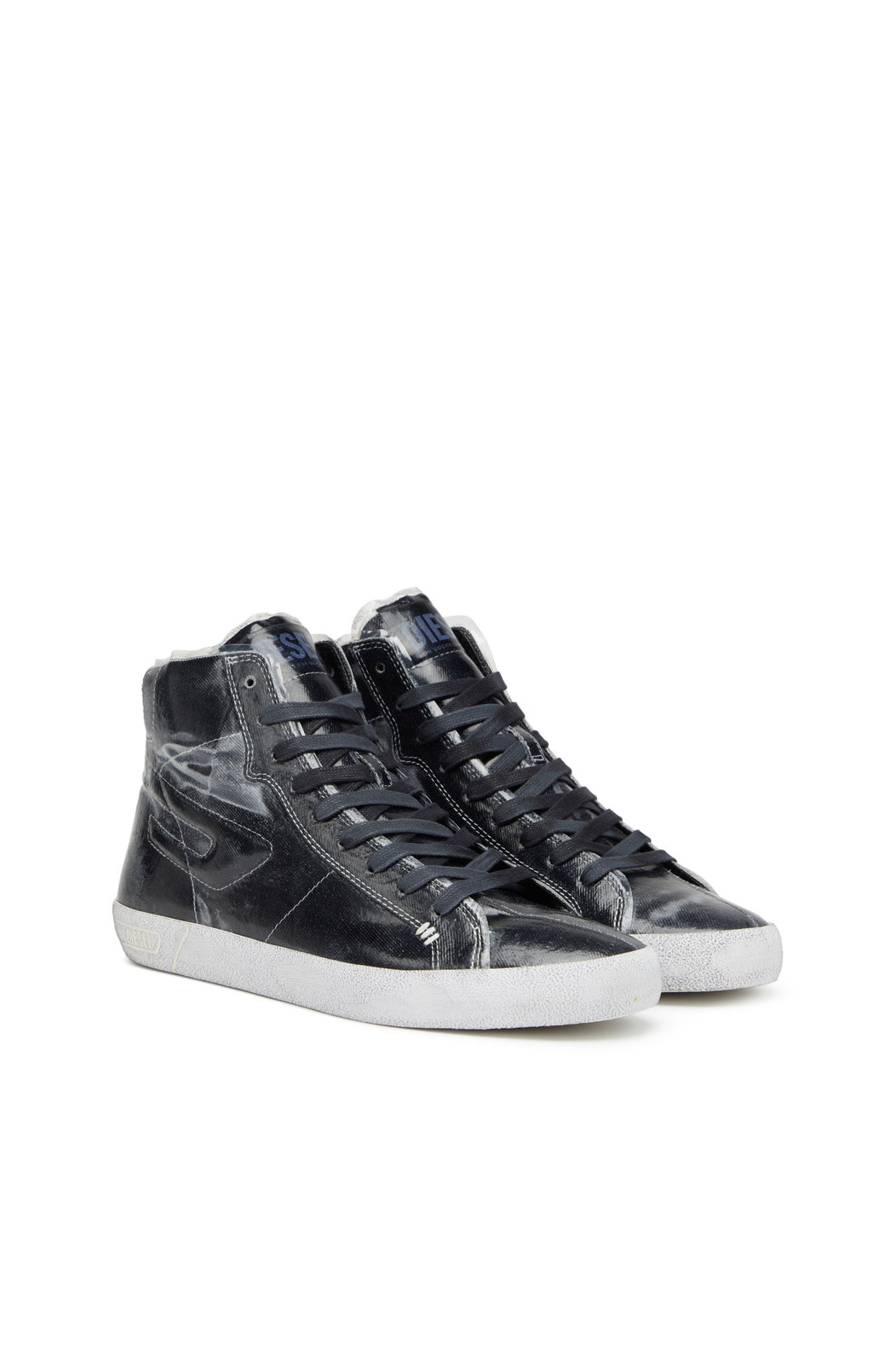 S-Leroji Mid - High-top canvas sneakers with TPU overlay