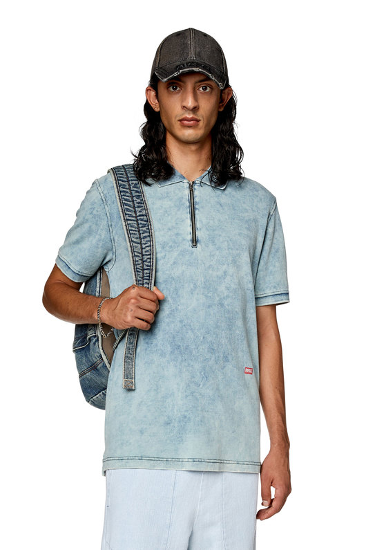 Polo shirt in faded piqué