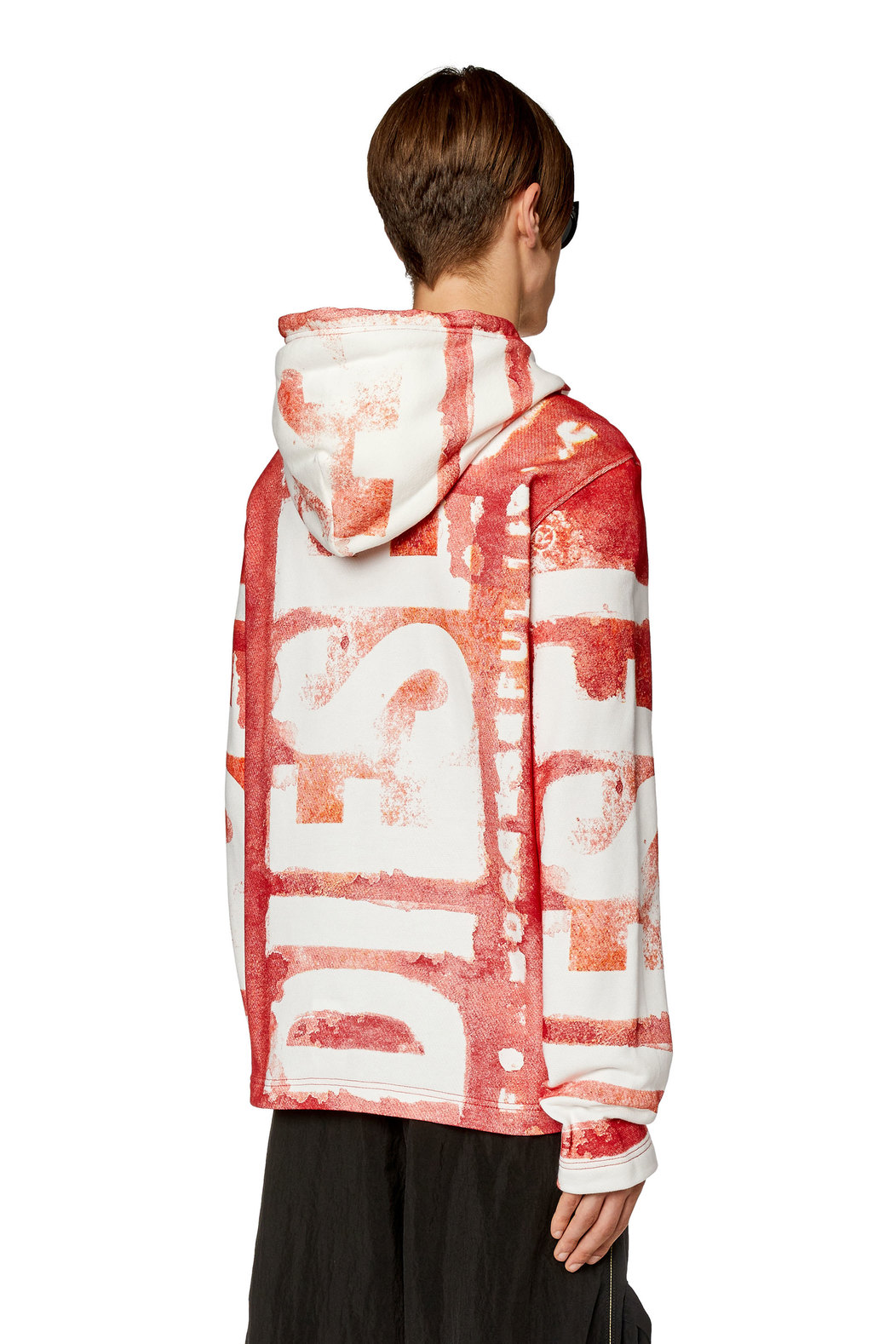 Watercolour-effect logo hoodie