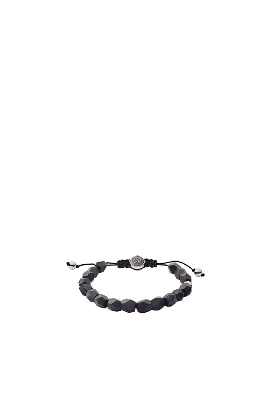 Black line agate beaded bracelet